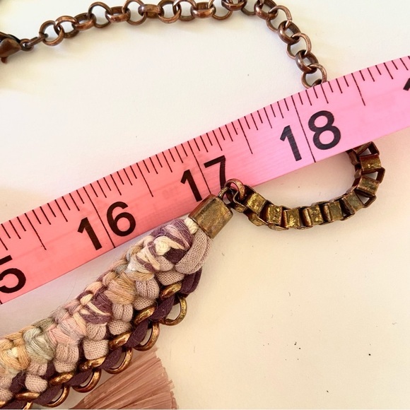 GUDBLING Boho Raffia Tassel & Crochet Statement Necklace - Picture 7 of 8